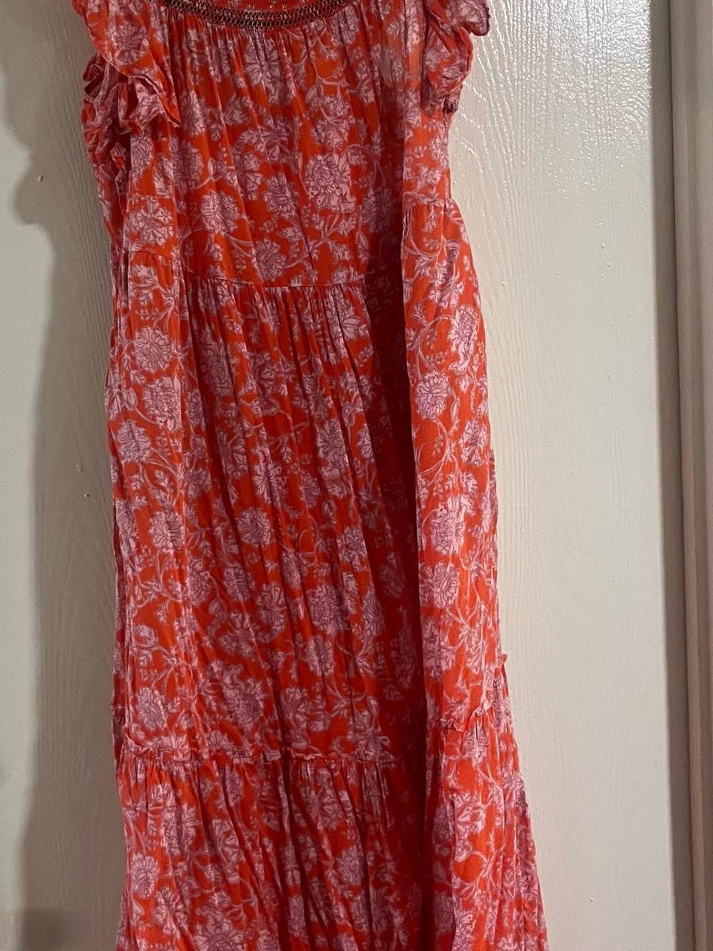 Free People Coral Floral Maxi Dress